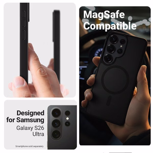 Crong Hybrid Matte Magnetic MagSafe suojakuori Samsung Galaxy S26 Ultra -laitteelle, harmaa