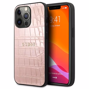 Guess Croco Strap Collection iPhone 13 Pro / 13 6.1" Suojakuori - vaaleanpunainen