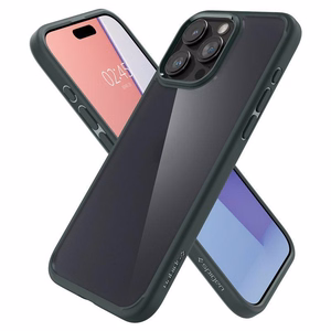 Spigen Ultra Hybrid iPhone 15 Pro Max Suojakuori - Tummanvihrea