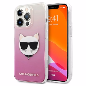 Karl Lagerfeld Choupette Head kotelo iPhone 13 Pro Max - vaaleanpunainen