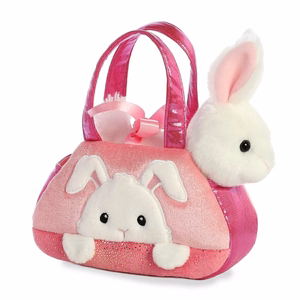 Fancy Pals PeekaBoo ympäristöystävällinen pupupehmolelu vaaleanpunaisessa laukussa, 20 cm