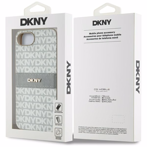 DKNY Repeat Texture Pattern Tonal Stripe Suojakuori iPhone 16e:lle - beige