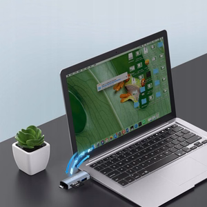 Tech-Protect UltraBoost SD/micro SD card reader with USB-C/USB-A connectors - gray