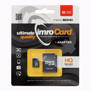 Imro muistikortti 8GB microSDHC cl. 4 + sovitin