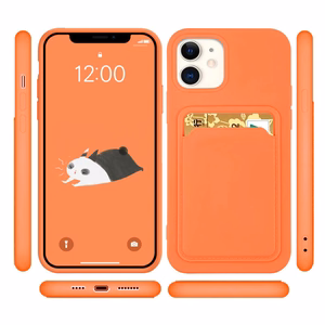 Korttikotelo Silikoni Lompakko Lompakko korttipaikalla Asiakirjat iPhone 12 Pro Max punainen