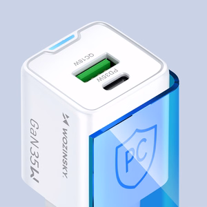 Wozinsky WWC-35W GaN USB-A + USB-C verkkolaturi - valkoinen
