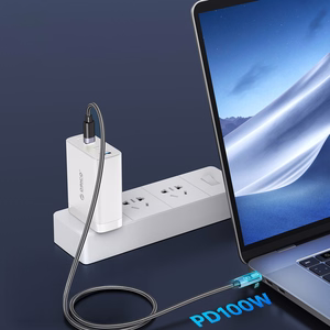 Orico LDC2C USB-C–USB-C PD -kaapeli LED-näytöllä, 100 W, 480 Mbps, 2 m, 2 kpl – musta