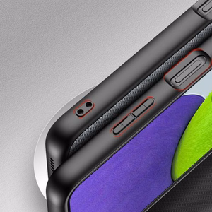 Dux Ducis Fino kotelo päällystetty nylon materiaalia Samsung Galaxy A22 4G harmaa