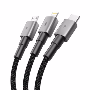 Tech-Protect UltraBoost DNA 3in1 USB-C / Micro-USB / Lightning -kaapeli 120 cm - harmaa