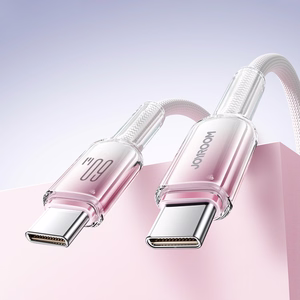 Joyroom S-A42 Crystal-Clear Series 60W USB-C - USB-C -kaapeli 1,2 m - valkoinen