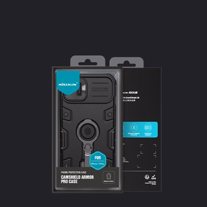 Nillkin CamShield Armor Pro Magneettinen kotelo iPhone 14 Plus MagSafe panssaroitu suojus jalusta rengas musta