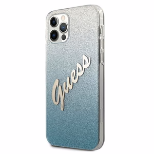 Guess GUHCP12LPCUGLSBL iPhone 12 Pro Max 6.7" sininen/sininen kovakotelo Glitter Gradientti Script