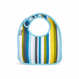 BUILT Mess Mate neopreeniset ruokalaput taaperoille, 2 kpl, Baby Blue Stripe