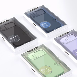 Nillkin CamShield Silky Silikonikotelo iPhone 14 Plus Kotelo kameran suojuksella Violetti