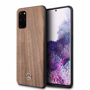 Mercedes Wood Line Pähkinäpuu kotelo Samsung Galaxy S20+ - ruskea