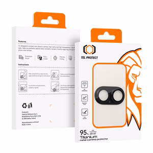 Tempered glass Tel Protect 95% AR+AF Full Metal Camera Protector on camera for Iphone 17 black (camera island)
