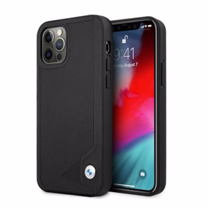 BMW Nahka Deboss kotelo iPhone 12 Pro Max - musta