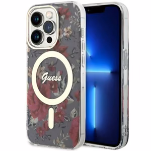 Guess GUHMP14LHCFWSA iPhone 14 Pro 6.1 vihreä/khaki suojakuori Flower MagSafe