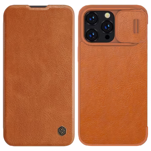 Kotelo Nillkin Qin Pro Nahka Apple iPhone 14 Pro Max ruskea