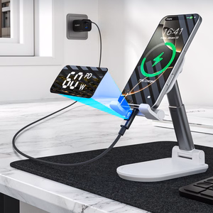 Choetech XCC-1068 PD 60 W USB-C - USB-C kaapeli näytöllä 1,2 m - musta