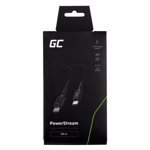 Green Cell KABGC30 USB-kaapeli USB 2.0 1,2 m USB C, musta