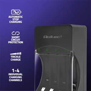 Qoltec 50653 – NiMH R03/AAA- ja R6/AA-akkujen laturi