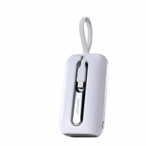 Joyroom mini powerbank 10000mAh värikäs sarja 22.5W, jossa on 2 sisäänrakennettua USB C ja Lightning kaapelia vaaleanpunainen (JR-L012)