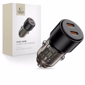 CC03 2-porttinen PD100W auton laturi - Musta