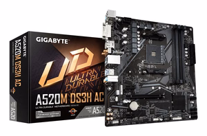 Emolevy GIGABYTE AMD A520, SAM4, Micro-ATX, DDR4-muisti, 4 muistipaikkaa, A520MDS3HAC1.4
