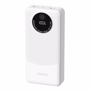 Powerbank Dudao K12Pro 22.5W PD 20000mAh USB-A, USB-C - valkoinen