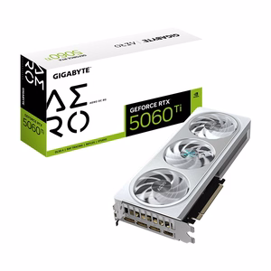 GIGABYTE GeForce RTX 5060 Ti AERO OC 8G Näytönohjain - 8GB GDDR7, 128bit, PCI-E 5.0, 2647MHz Core Clock, 3 x DisplayPort, 1 x HDMI, GV-N506TAERO OC-8GD