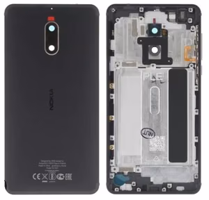 Takakansi Nokia 6 musta alkuperäinen (käytetty Grade B)