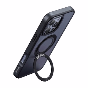 McDodo PC-4933 MagSafe kotelo iPhone 16 Pro Max jalustalla (musta)
