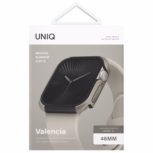 Uniq Valencia kotelo Apple Watch Series 46mm hopea/titaaninhopea