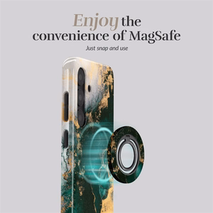 MIO Green Marble Magsafe suojakuori rengaspidikkeellä