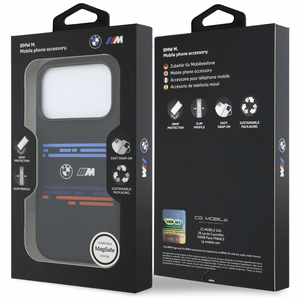 BMW M Silicon Horizontal Line MagSafe Suojakuori iPhone 17 Prolle - Musta