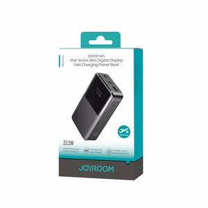 Joyroom JR-QP192 Star Series Mini 20000mAh 22.5W Powerbank with Digital Display - Black