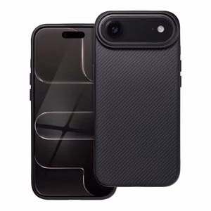 Suojakuori iPhone 17 AIR:lle Carbon Elite Mag Cover MagSafe-yhteensopiva musta