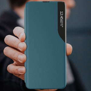 Eco Nahka View Case tyylikäs kirjahylly tyyppi tapauksessa kickstand Samsung Galaxy A22 4G punainen