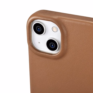 iCarer CE Premium Nahka Folio Case iPhone 14 Plus Magneettinen Flip Nahka Folio Case MagSafe Brown (WMI14220715-BN)