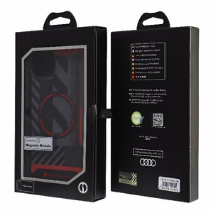 Audi IML Sport MagSafe Suojakuori iPhone 15 / 14 Plus 6.7" Musta/Musta Kova Suojakuori AU-IMLMIP15M-RSQ/D2-BK