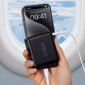 Powerbank SBS 20000mAh 65W PD AFC USB-C USB-A kannettavalle tietokoneelle, tabletille, älypuhelimelle - musta