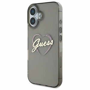 Guess IML Heart Suojakuori iPhone 16:lle - musta