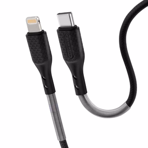 Kaapeli USB C - Lightning Forcell F-Energy PD 3A 27W Carbon 1 m CB-01C musta