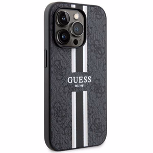 GUESS suojakuori IPHONE 14 Pro Max:lle MagSafe-yhteensopiva GUHMP14XP4RPSK (4G Printed Stripes) musta
