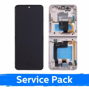 LCD-näyttö yhteensopiva Samsung F721 Z Flip4 (sisäinen) kehyksellä / vaaleanpunainen kulta / (Service Pack)