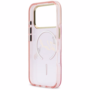 Karl Lagerfeld IML Choupettes Karl Script Logo MagSafe Suojakuori iPhone 17 Prolle - vaaleanpunainen