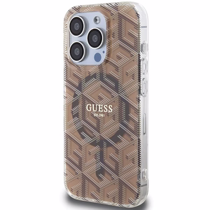 Guess IML GCube MagSafe Suojakuori iPhone 15 Pro Max:lle - ruskea