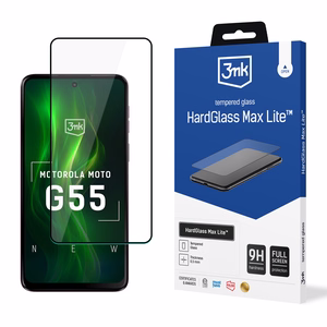 Karkaistu lasi 3mk HardGlass Max Lite musta Motorola Moto G55 5G:lle