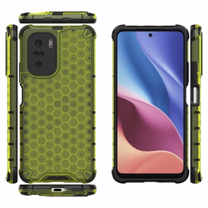 Honeycomb Asia panssari kansi TPU puskuri Xiaomi Redmi K40 Pro + / K40 Pro / K40 / K40 / Poco F3 vihreä